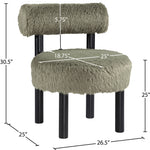 Ambre Vegan Shearling Fabric Upholstered Accent Chair (33065-) in Green