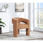 Riz Corduroy Upholstered Accent / Dining Chair in Saddle