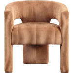 Riz Corduroy Upholstered Accent / Dining Chair in Saddle