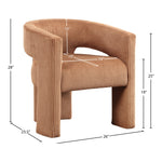 Riz Corduroy Upholstered Accent / Dining Chair in Saddle