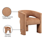 Riz Corduroy Upholstered Accent / Dining Chair in Saddle