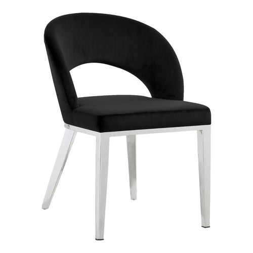 Roberto Velvet Upholstered Dining Chair in Black