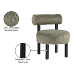 Ambre Vegan Shearling Fabric Upholstered Accent Chair (33065-) in Green