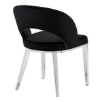 Roberto Velvet Upholstered Dining Chair in Black