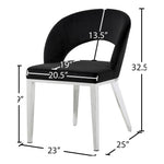Roberto Velvet Upholstered Dining Chair in Black
