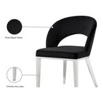Roberto Velvet Upholstered Dining Chair in Black