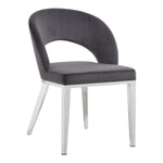 Roberto Velvet Upholstered Dining Chair in Grey