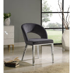 Roberto Velvet Upholstered Dining Chair in Grey