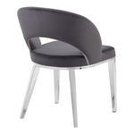 Roberto Velvet Upholstered Dining Chair in Grey