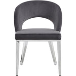 Roberto Velvet Upholstered Dining Chair in Grey