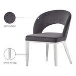 Roberto Velvet Upholstered Dining Chair in Grey