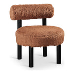 Ambre Vegan Shearling Fabric Upholstered Accent Chair (33065-) in Saddle