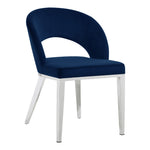 Roberto Velvet Upholstered Dining Chair in Navy