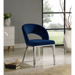 Roberto Velvet Upholstered Dining Chair in Navy