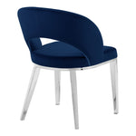 Roberto Velvet Upholstered Dining Chair in Navy