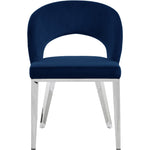 Roberto Velvet Upholstered Dining Chair in Navy