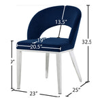 Roberto Velvet Upholstered Dining Chair in Navy