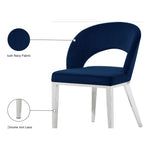 Roberto Velvet Upholstered Dining Chair in Navy