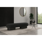 Robertson Boucle Fabric Upholstered Bench in Black