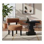 Ambre Vegan Shearling Fabric Upholstered Accent Chair (33065-) in Saddle