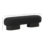 Robertson Boucle Fabric Upholstered Bench in Black