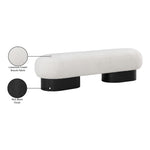 Robertson Boucle Fabric Upholstered Bench in Cream