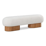 Robertson Boucle Fabric Upholstered Bench in Cream