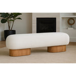 Robertson Boucle Fabric Upholstered Bench in Cream