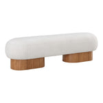 Robertson Boucle Fabric Upholstered Bench in Cream