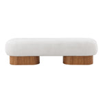 Robertson Boucle Fabric Upholstered Bench in Cream