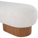 Robertson Boucle Fabric Upholstered Bench in Cream
