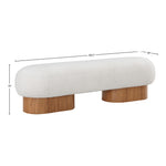 Robertson Boucle Fabric Upholstered Bench in Cream