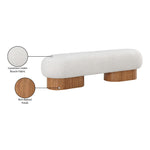 Robertson Boucle Fabric Upholstered Bench in Cream