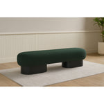Robertson Boucle Fabric Upholstered Bench in Green