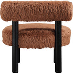 Ambre Vegan Shearling Fabric Upholstered Accent Chair (33065-) in Saddle
