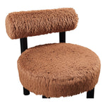 Ambre Vegan Shearling Fabric Upholstered Accent Chair (33065-) in Saddle