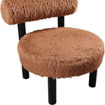 Ambre Vegan Shearling Fabric Upholstered Accent Chair (33065-) in Saddle