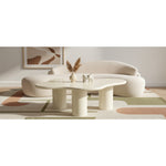 Romaine Iron Coffee Table in Cream