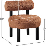 Ambre Vegan Shearling Fabric Upholstered Accent Chair (33065-) in Saddle