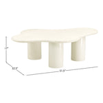 Romaine Iron Coffee Table in Cream
