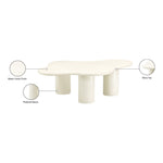 Romaine Iron Coffee Table in Cream