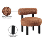 Ambre Vegan Shearling Fabric Upholstered Accent Chair (33065-) in Saddle