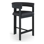 Romeo Vegan Leather Upholstered Counter Stool in Black