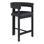Romeo Vegan Leather Upholstered Counter Stool in Black