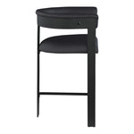 Romeo Vegan Leather Upholstered Counter Stool in Black