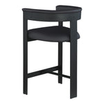 Romeo Vegan Leather Upholstered Counter Stool in Black