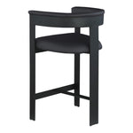 Romeo Vegan Leather Upholstered Counter Stool in Black
