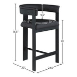 Romeo Vegan Leather Upholstered Counter Stool in Black
