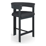 Romeo Vegan Leather Upholstered Counter Stool in Black