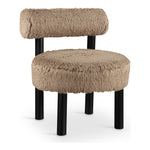 Ambre Vegan Shearling Fabric Upholstered Accent Chair (33065-) in Tan